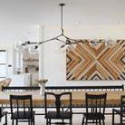 Modern Sputnik Smoky Gray/Amber Glass Branch Chandelier for Kitchen Island/Dining Room - 5 Globes/W43.3"*D21.65"*H20"Brass Finish/Clear GlassWarm LightBlushlighting