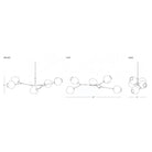 Modern Sputnik Smoky Gray/Amber Glass Branch Chandelier for Kitchen Island/Dining Room - 5 Globes/W43.3"*D21.65"*H20"Brass Finish/Clear GlassWarm LightBlushlighting