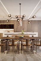 Modern Sputnik Smoky Gray/Amber Glass Branch Chandelier for Kitchen Island/Dining Room-Chandeliers-Blushlighting