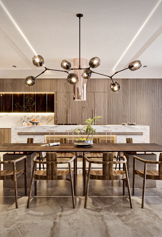Modern Sputnik Smoky Gray/Amber Glass Branch Chandelier for Kitchen Island/Dining Room-Chandeliers-Blushlighting