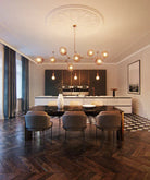 Modern Sputnik Smoky Gray/Amber Glass Branch Chandelier for Kitchen Island/Dining Room-Chandeliers-Blushlighting