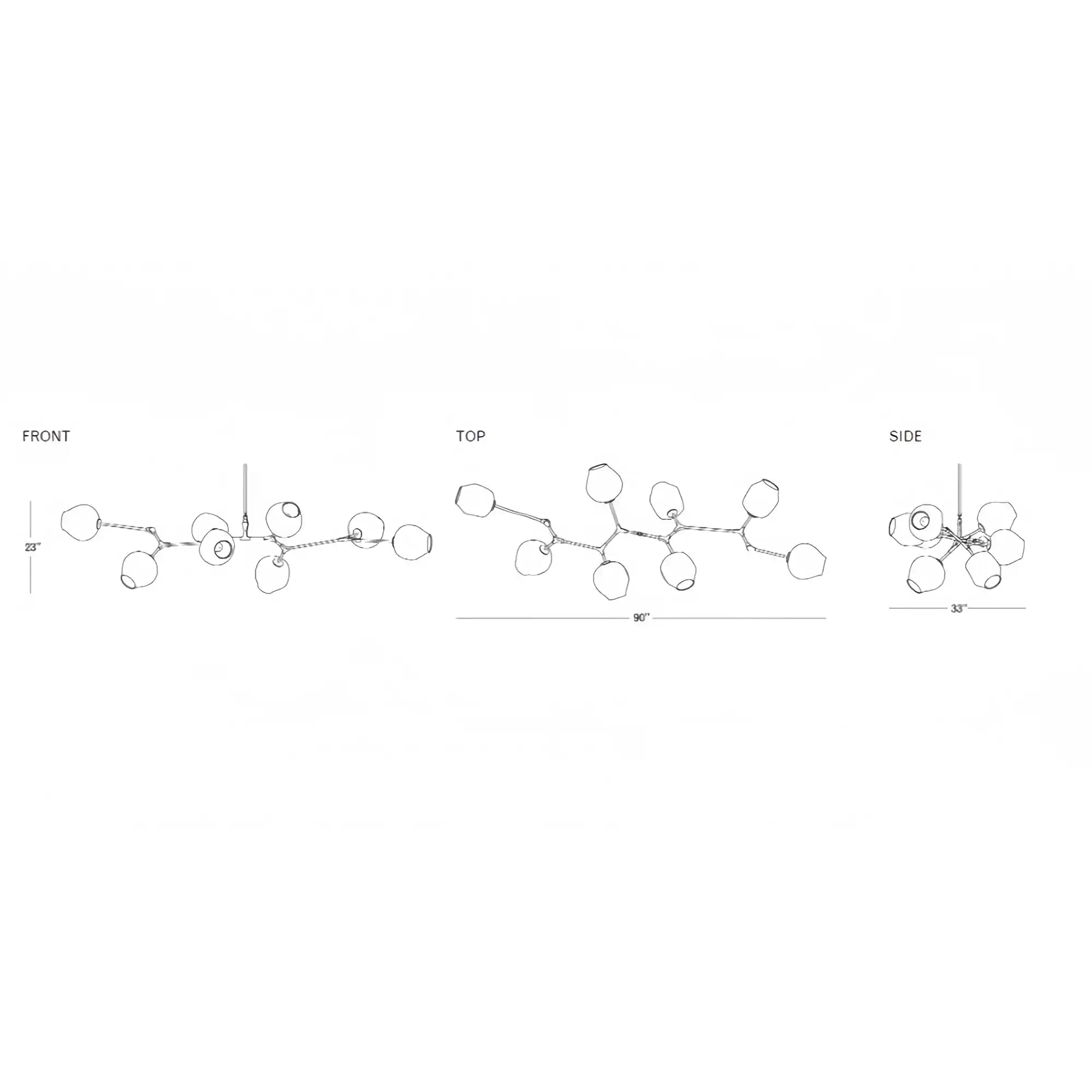 Modern Sputnik Smoky Gray/Amber Glass Branch Chandelier for Kitchen Island/Dining Room-Chandeliers-Blushlighting