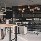 Modern Sputnik Smoky Gray/Amber Glass Branch Chandelier for Kitchen Island/Dining Room - 5 Globes/W43.3"*D21.65"*H20"Brass Finish/Clear GlassWarm LightBlushlighting