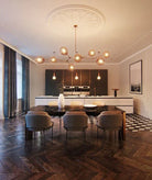 Modern Sputnik Smoky Gray/Amber Glass Branch Chandelier for Kitchen Island/Dining Room-Chandeliers-Blushlighting