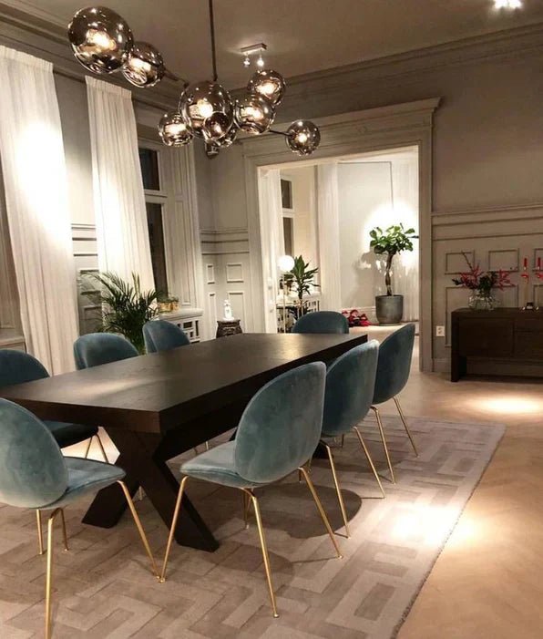 Modern Sputnik Smoky Gray/Amber Glass Branch Chandelier for Kitchen Island/Dining Room - 8 Globes/W89.76"*D33.07"*H22.8"Brass Finish/Clear GlassWarm LightBlushlighting