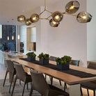 Modern Sputnik Smoky Gray/Amber Glass Branch Chandelier for Kitchen Island/Dining Room-Chandeliers-Blushlighting