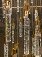 Modern Stair Light Foyer Staircase Hall Ceiling Lamps Spiral Stair Chandelier Crystal Droplight Luxury Hall Decoration Lights - 18 lights / D15.7"*H118.1"RoundWarm LightBlushlighting