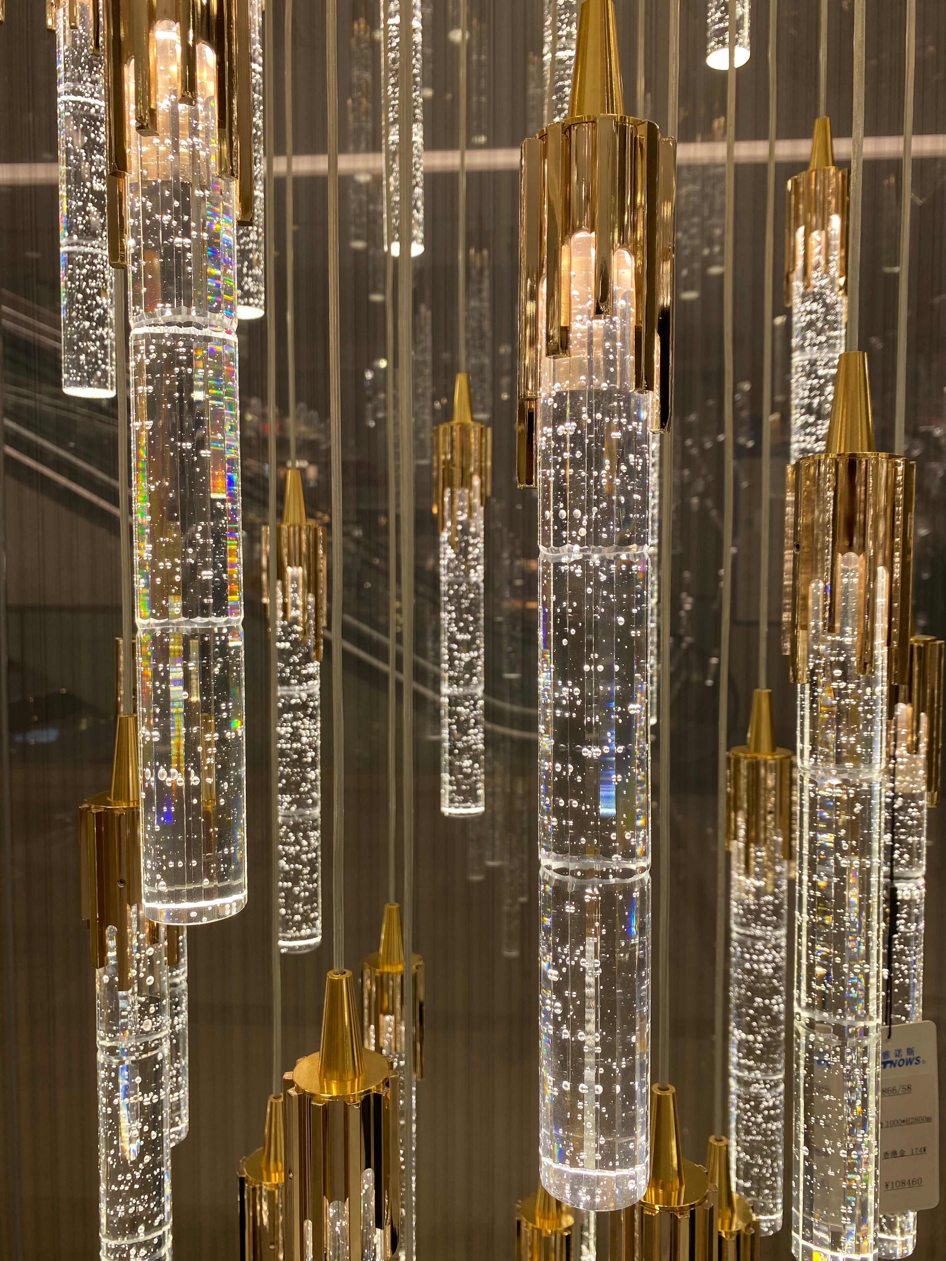 Modern Stair Light Foyer Staircase Hall Ceiling Lamps Spiral Stair Chandelier Crystal Droplight Luxury Hall Decoration Lights - 18 lights / D15.7"*H118.1"RoundWarm LightBlushlighting