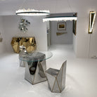 Modern Style Rings Brass & Natural Quartz Crystal Chandelier in Brass/Black Finish - 1 Tier / D23.6" * H4"BrassWarm LightBlushlighting