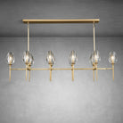 Modern Tulip Linear Chandelier for Dining Room and Bedroom - Brass10 HeadBlushlighting