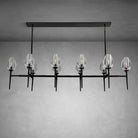 Modern Tulip Linear Chandelier for Dining Room and Bedroom - Brass10 HeadBlushlighting