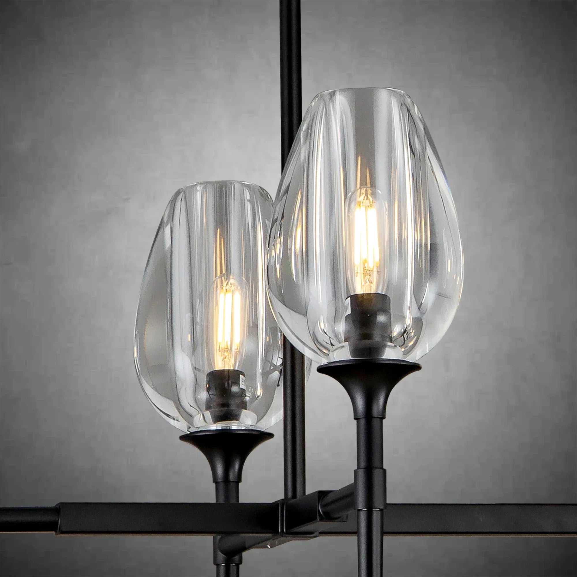 Modern Tulip Linear Chandelier for Dining Room and Bedroom - Bronze10 HeadBlushlighting