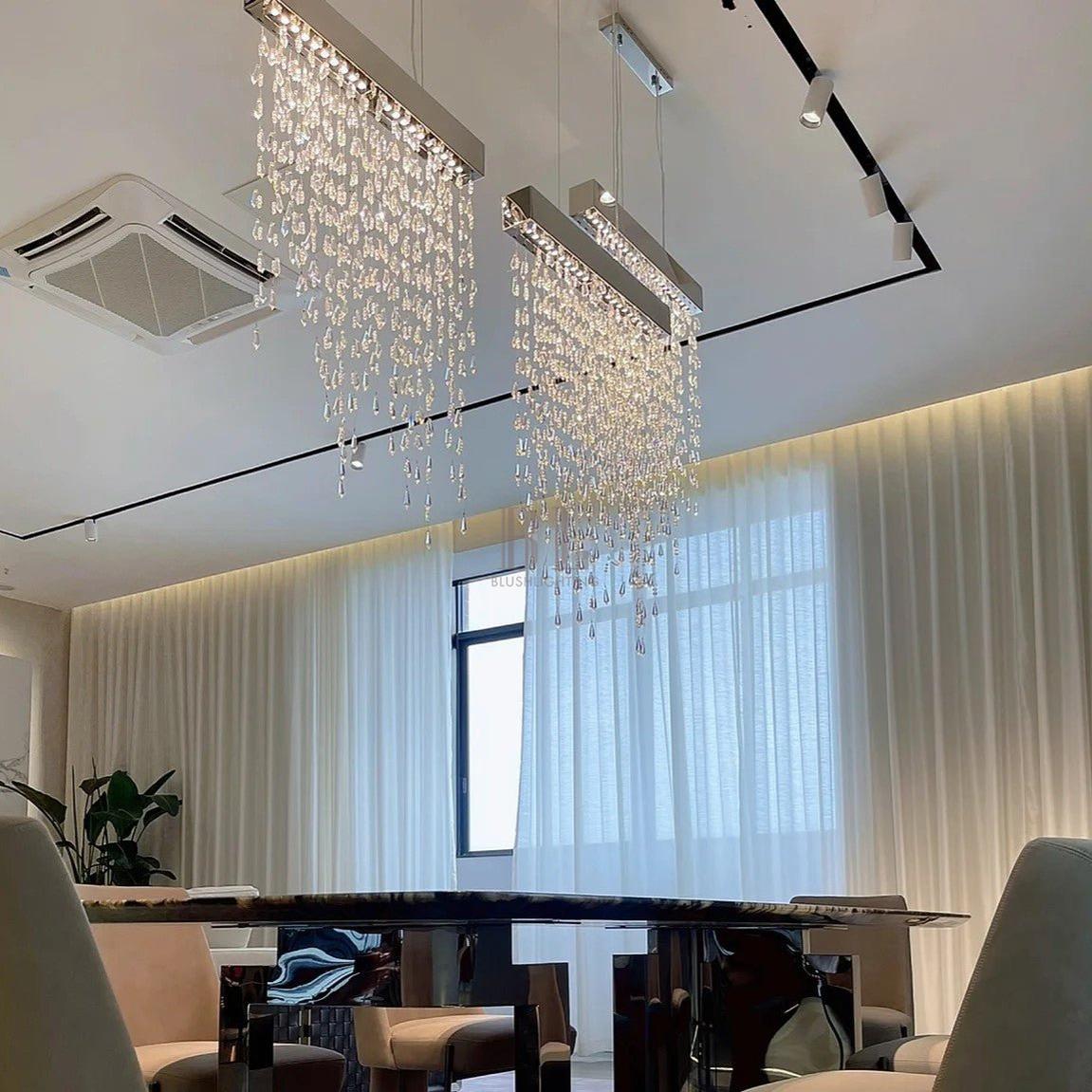 Modern Waterfall Tassel Crystal Chandelier for Dining & Kitchen-Chandelier-Blushlighting-Blushlighting