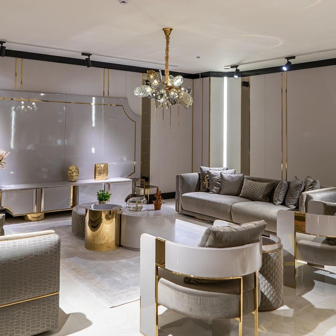 Modern Wine Glass Shape Chandelier Italian Light Luxury Light Fixture for Dining Room/Living Room - Linear/L31.5"*W16.9"*H29.5"GoldWarm LightBlushlighting