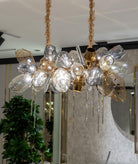 Modern Wine Glass Shape Chandelier Italian Light Luxury Light Fixture for Dining Room/Living Room - Linear/L31.5"*W16.9"*H29.5"GoldWarm LightBlushlighting