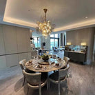 Modern Wine Glass Shape Chandelier Italian Light Luxury Light Fixture for Dining Room/Living Room - Linear/L31.5"*W16.9"*H29.5"GoldWarm LightBlushlighting