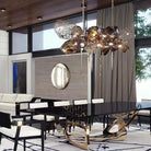 Modern Wine Glass Shape Chandelier Italian Light Luxury Light Fixture for Dining Room/Living Room - Round/D23.6"*H29.5"GoldWarm LightBlushlighting