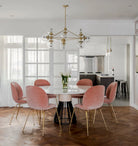 Modo Chandelier 37" - 3 Sided, 10 Globes - Brushed BrassClearBlushlighting