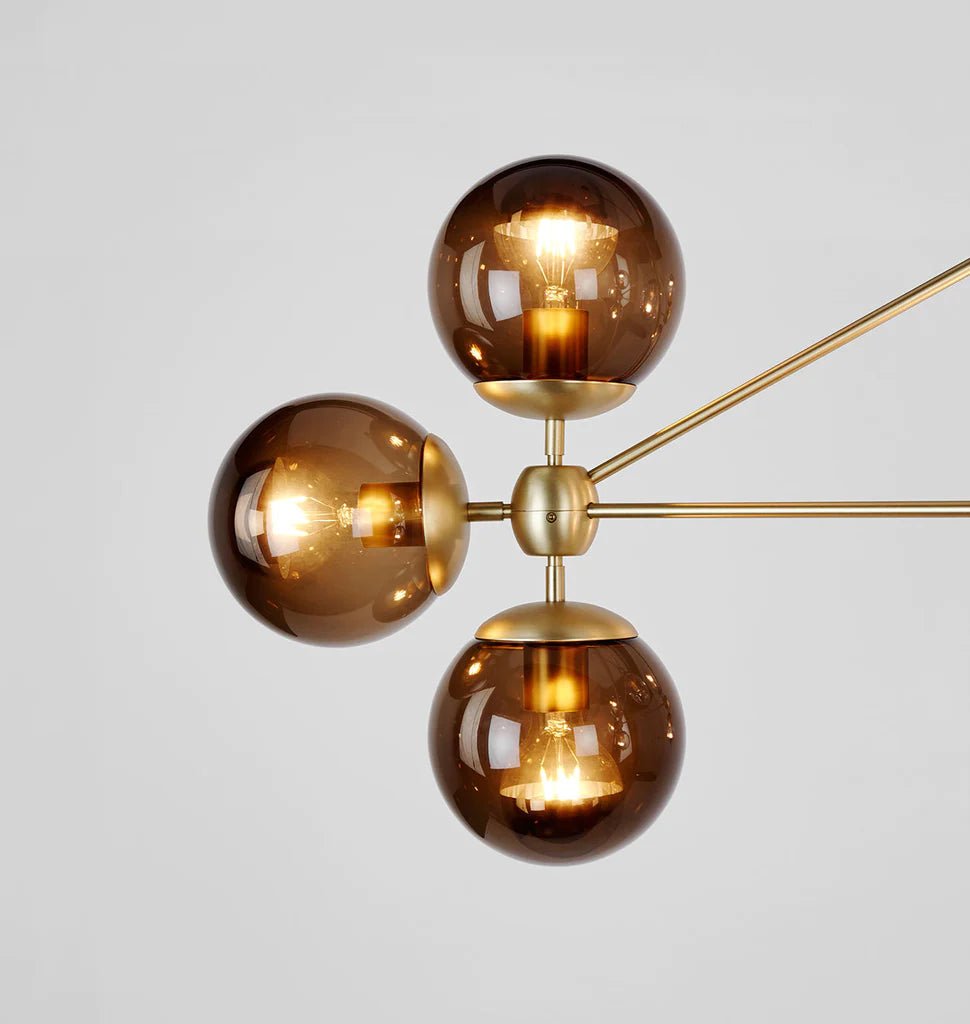 Modo Chandelier 37" - 3 Sided, 10 Globes - BlackClearBlushlighting
