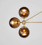 Modo Chandelier 37" - 3 Sided, 10 Globes - BlackClearBlushlighting