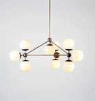 Modo Chandelier 37" - 3 Sided, 10 Globes - BlackSmokeBlushlighting