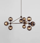 Modo Chandelier 37" - 3 Sided, 10 Globes - BlackSmokeBlushlighting