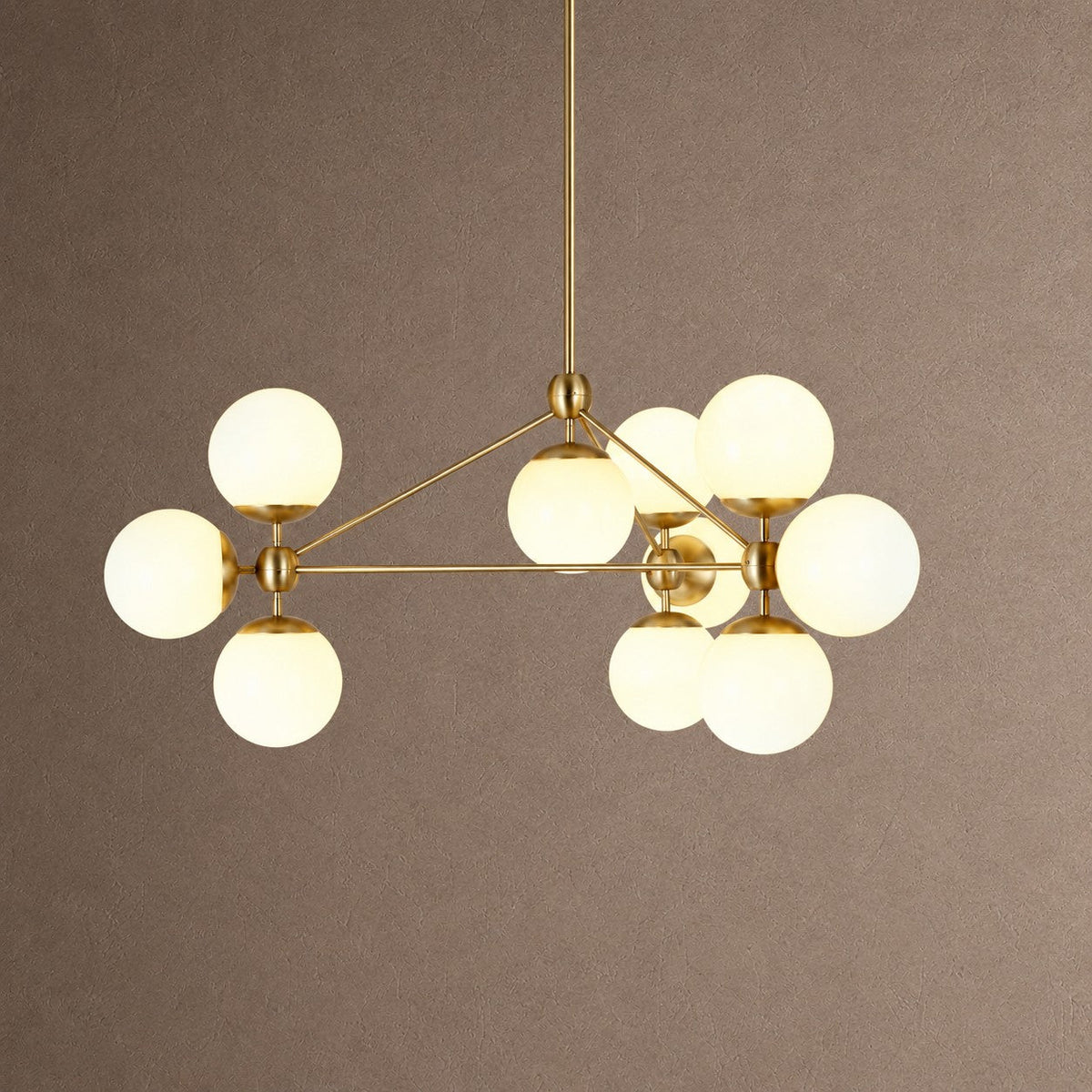 Modo Globe Chandelier - Brushed BrassCreamBlushlighting