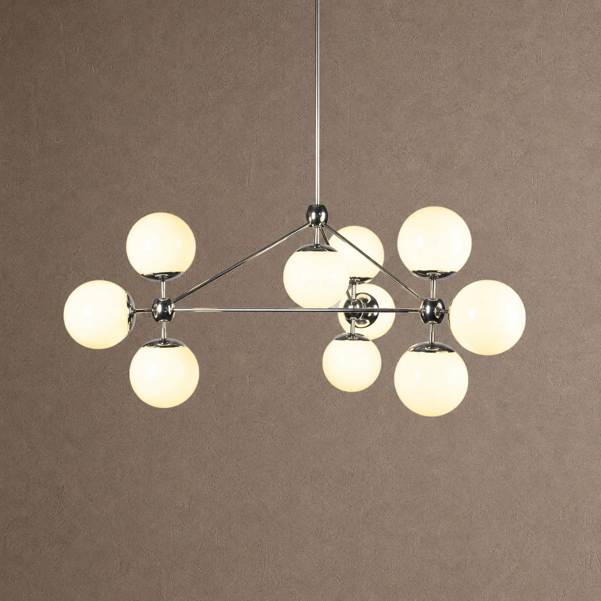 Modo Globe Chandelier - Polished NickelCreamBlushlighting