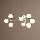 Modo Globe Chandelier - Polished NickelCreamBlushlighting