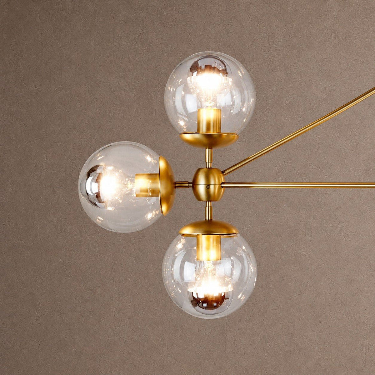 Modo Globe Chandelier - Brushed BrassCreamBlushlighting