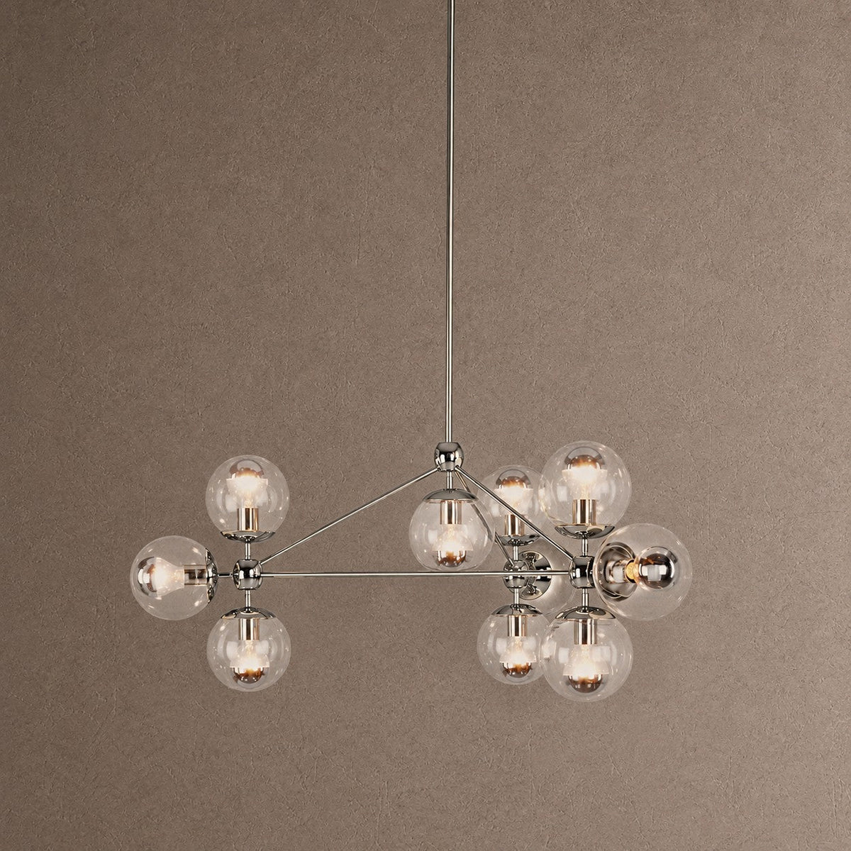 Modo Globe Chandelier - Polished NickelClearBlushlighting
