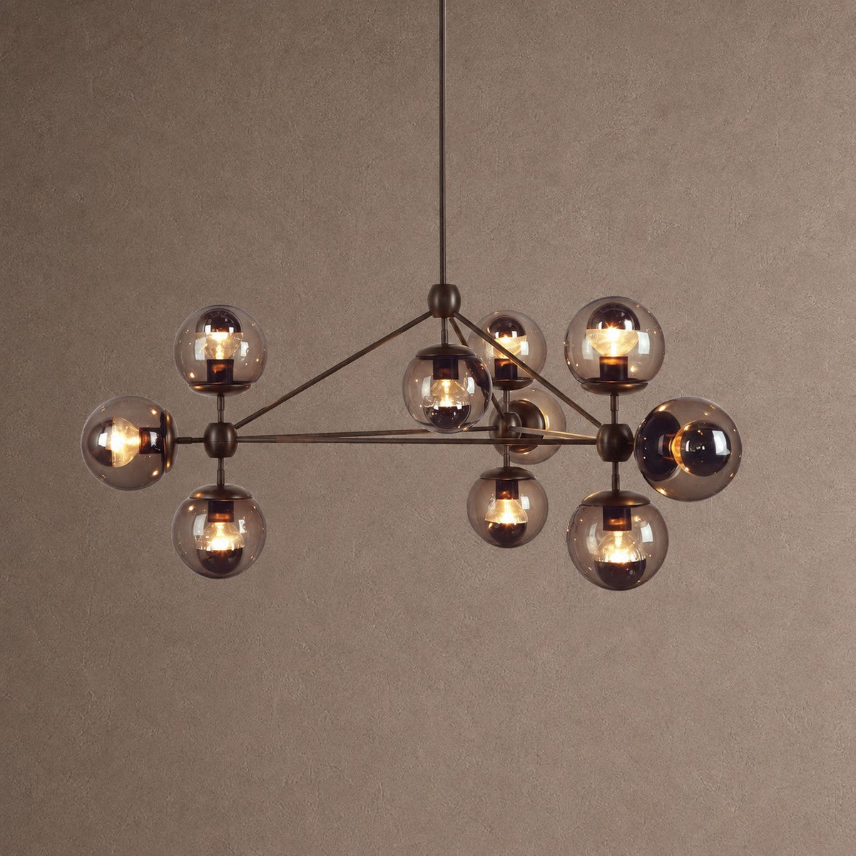 Modo Globe Chandelier - BlackSmokeBlushlighting