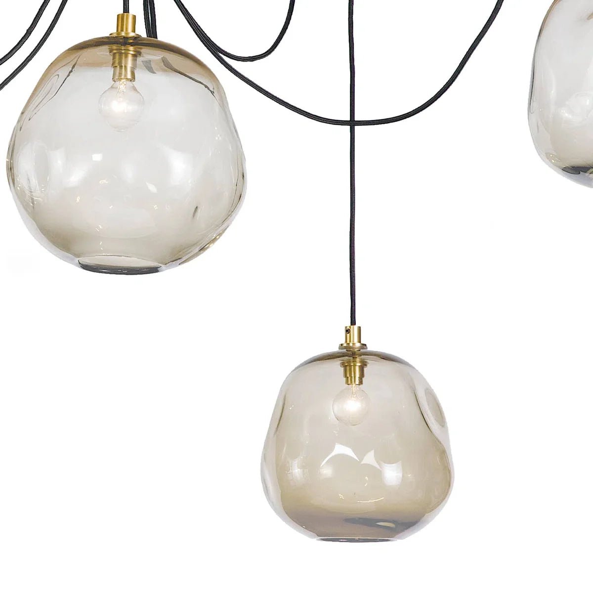 Molten Spider Small With Smoke Glass - Natural Brass + SmokeBlushlighting