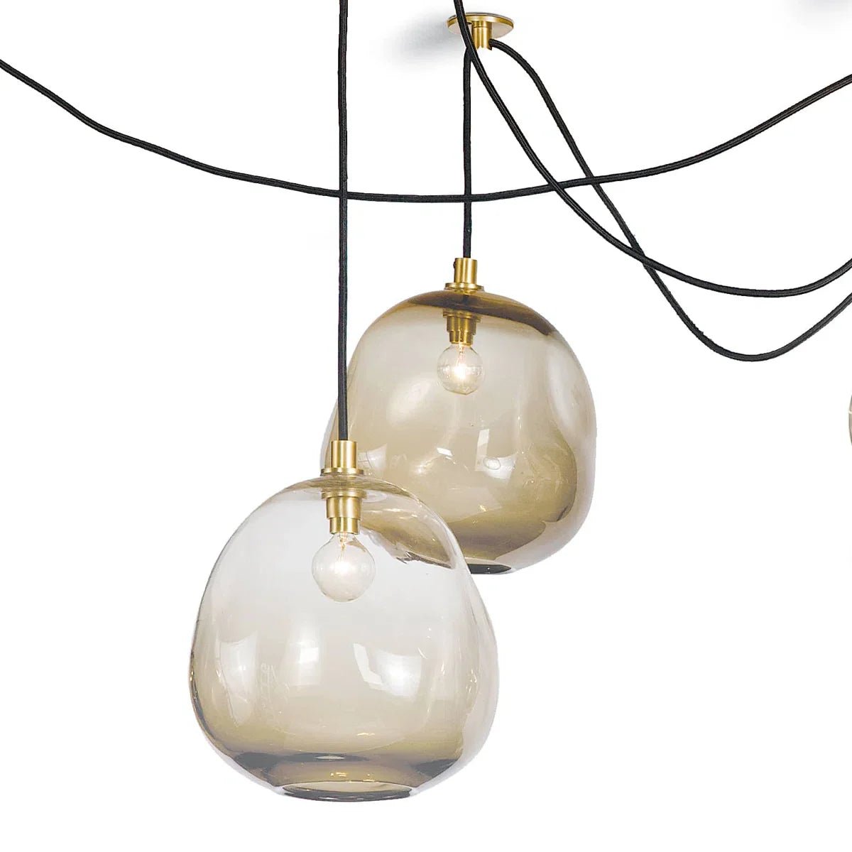 Molten Spider Small With Smoke Glass - Natural Brass + SmokeBlushlighting
