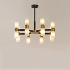 Moral Alabaster Round chandelier - 8 - Lights 25"DBlushlighting