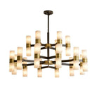 Moral Alabaster Round chandelier - 12+6 - Lights 37"DBlushlighting