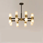 Moral Alabaster Round chandelier-Chandelier-Blushlighting-8-Lights 25"D-Blushlighting