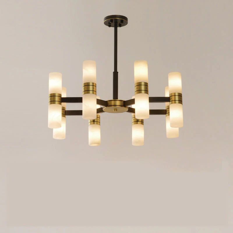 Moral Alabaster Round chandelier-Chandelier-Blushlighting-8-Lights 25"D-Blushlighting
