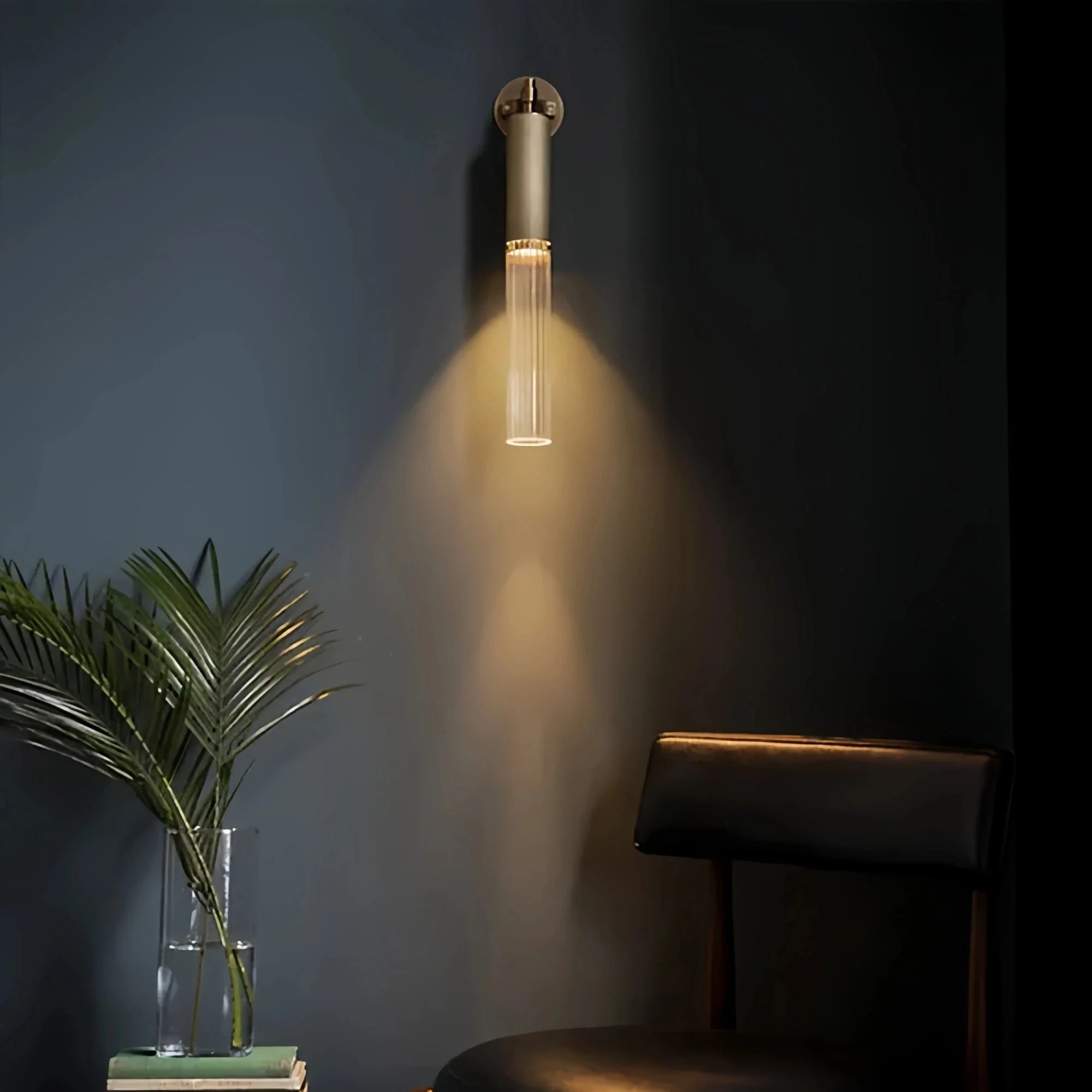 Morder Flume Wall Sconce - Satin NickelReededBlushlighting