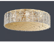 Blushlighting® Round gold crystal ceiling chandelier for living room, dining room, bedroom 17.7'' / Warm Light / Dimmable