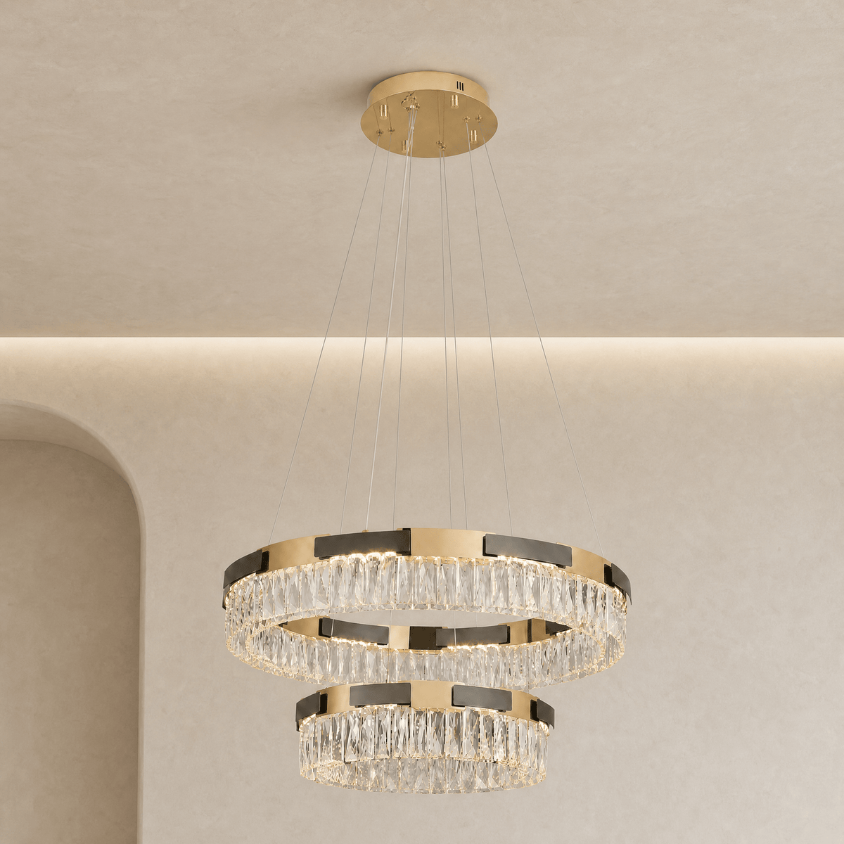 Mughetto Crystal Duo Chandelier - Φ600+800mm双层Blushlighting