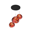 Multi Lava Round Chandelier - 3 Lights ∅ 15.7″ (∅ 11″*2 + ∅ 15.1″*1)RedBlushlighting