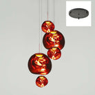 Multi Lava Round Chandelier - 2 Lights ∅ 11.8″ (∅ 11″*1 + ∅ 15.1″*1)RedBlushlighting