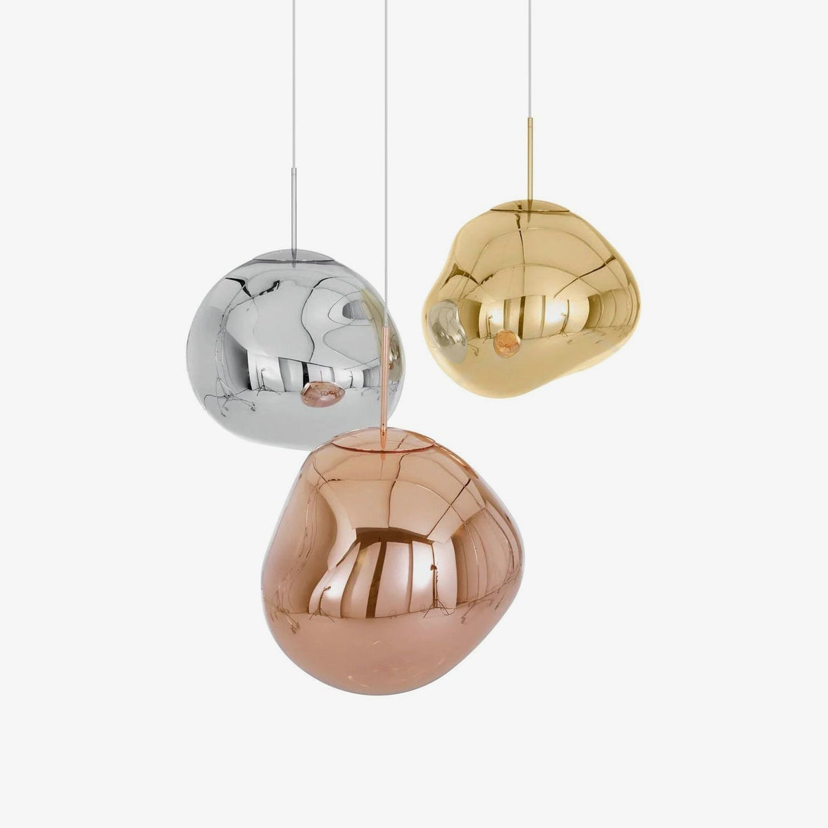 Multi Lava Round Chandelier - 2 Lights ∅ 11.8″ (∅ 11″*1 + ∅ 15.1″*1)RedBlushlighting