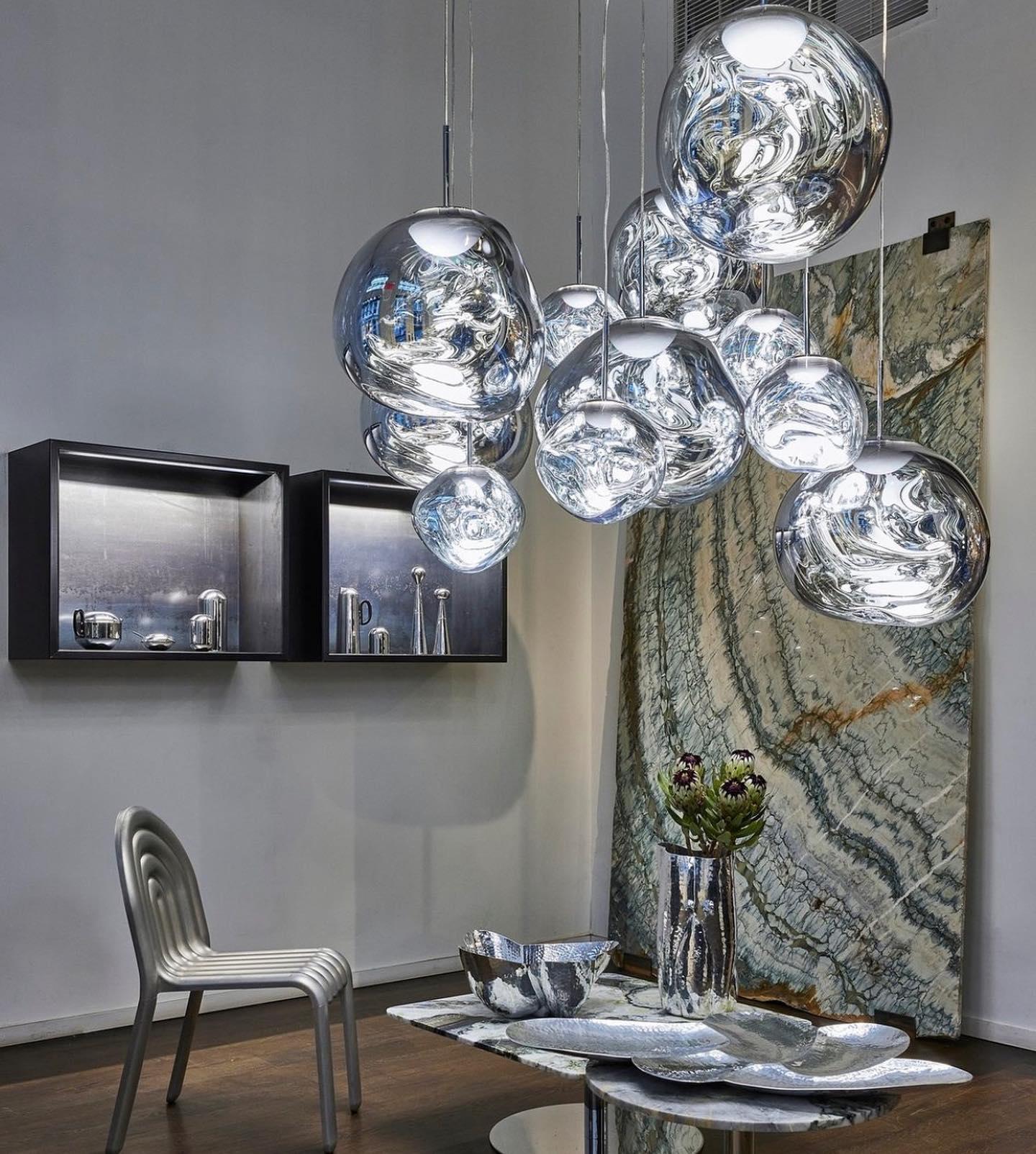 Multi Lava Round Chandelier - 2 Lights ∅ 11.8″ (∅ 11″*1 + ∅ 15.1″*1)RedBlushlighting
