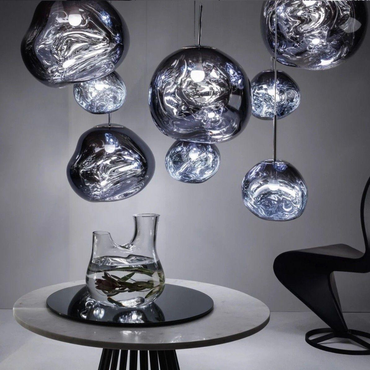 Multi Lava Round Chandelier - 2 Lights ∅ 11.8″ (∅ 11″*1 + ∅ 15.1″*1)RedBlushlighting