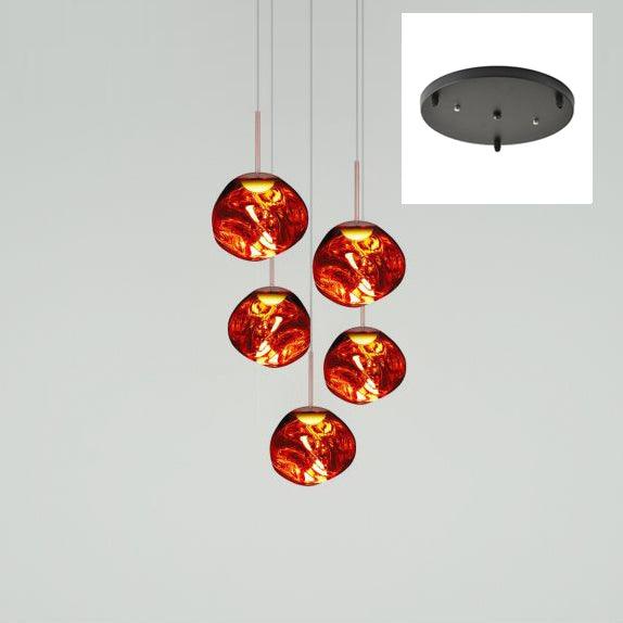 Multi Lava Round Chandelier - 2 Lights ∅ 11.8″ (∅ 11″*1 + ∅ 15.1″*1)RedBlushlighting