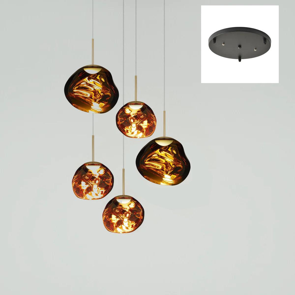Multi Lava Round Chandelier - 13 Lights ∅ 31.5″ (∅ 11″*7 + ∅ 15.1″*6)RedBlushlighting