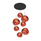 Multi Lava Round Chandelier - 7 Lights ∅ 23.6″ (∅ 11″*4 + ∅ 15.1″*3)RedBlushlighting