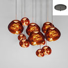 Multi Lava Round Chandelier - 2 Lights ∅ 11.8″ (∅ 11″*1 + ∅ 15.1″*1)RedBlushlighting